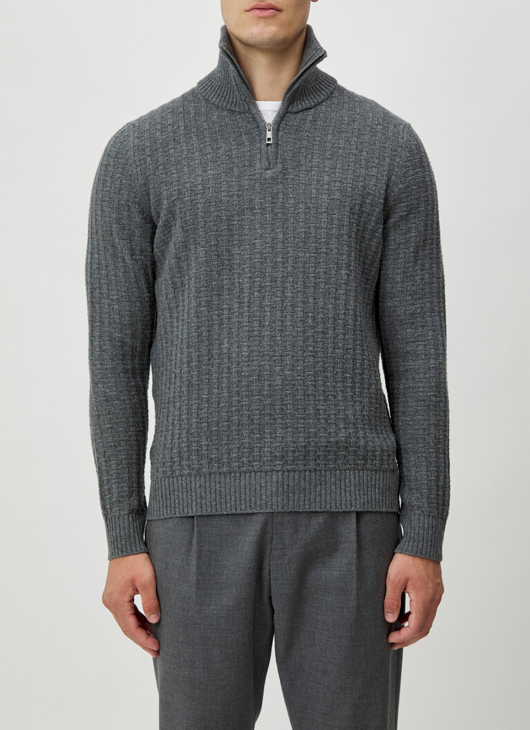 Pullover Troyer 1/1 Arm, Grey Rock Detailansicht 1