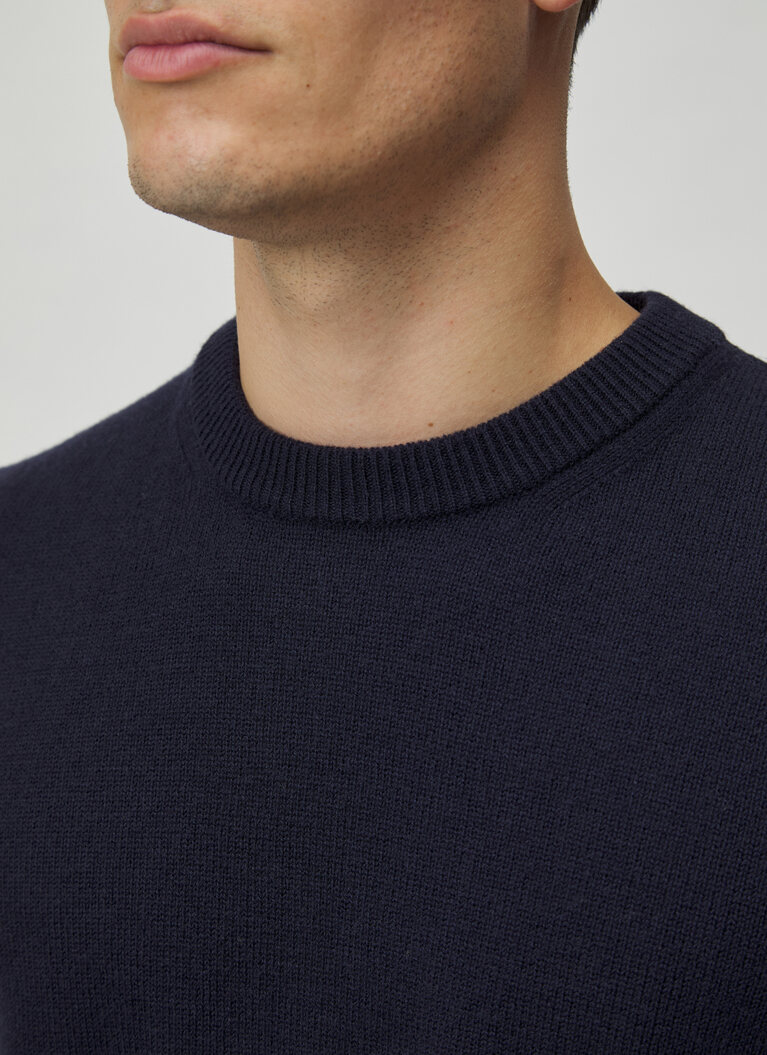 Pullover Rundhals 1/1 Arm, Navy Detailansicht 1