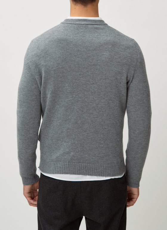 Pullover Rundhals 1/1 Arm Mercury Grey Frontansicht