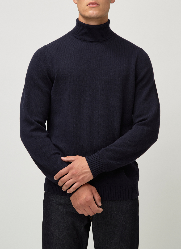 Pullover Rollkragen 1/1 Arm, Navy Frontansicht