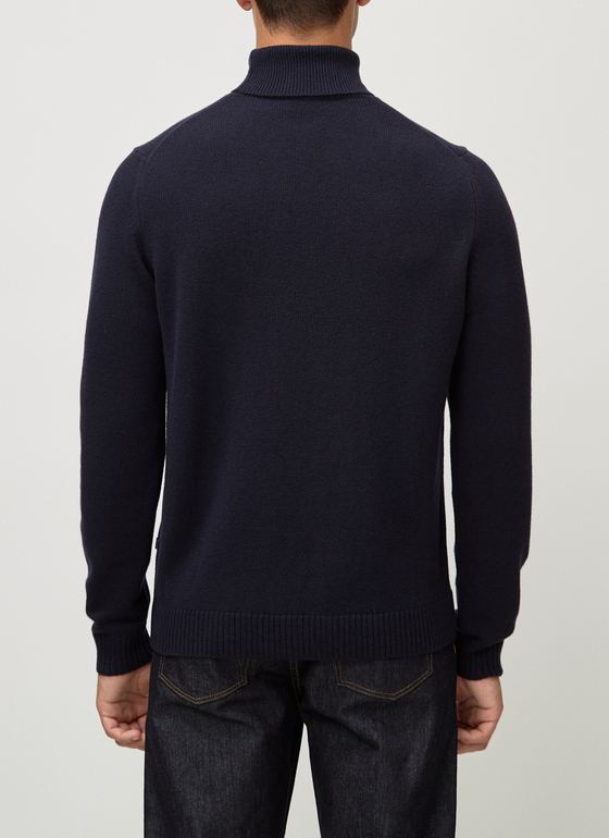 Pullover Rollkragen 1/1 Arm Navy Frontansicht