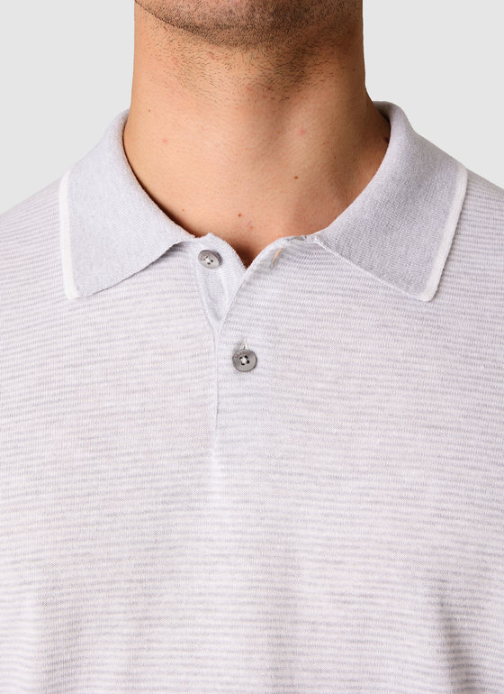 Pullover Polo 1/2 Arm Clear Silver Frontansicht