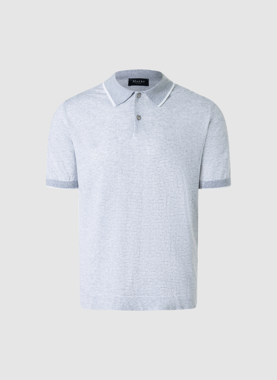 Pullover Polo 1/2 Arm Clear Silver Frontansicht