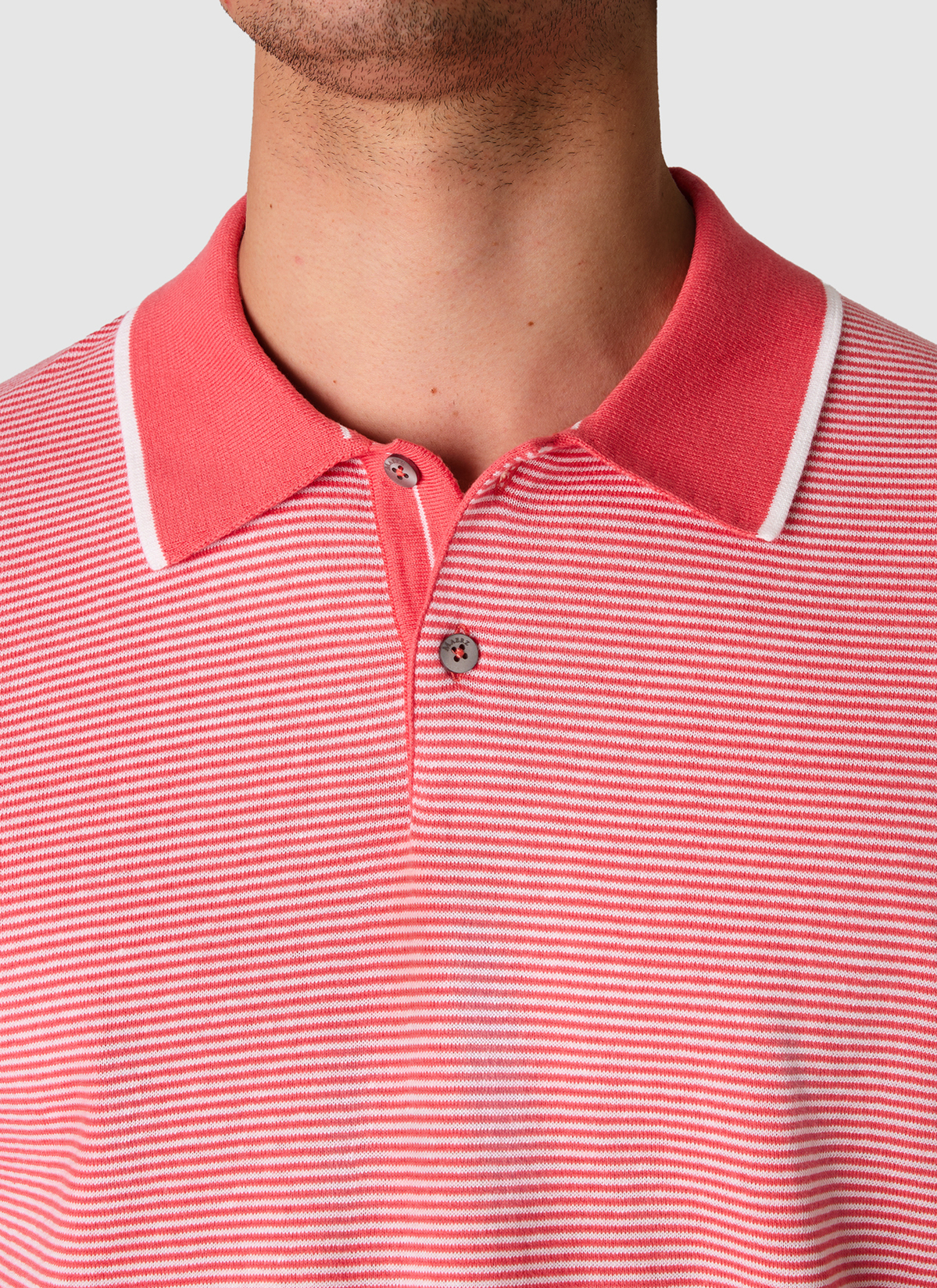 Pullover Polo 1/2 Arm, Shiny Flamingo Detailansicht 1