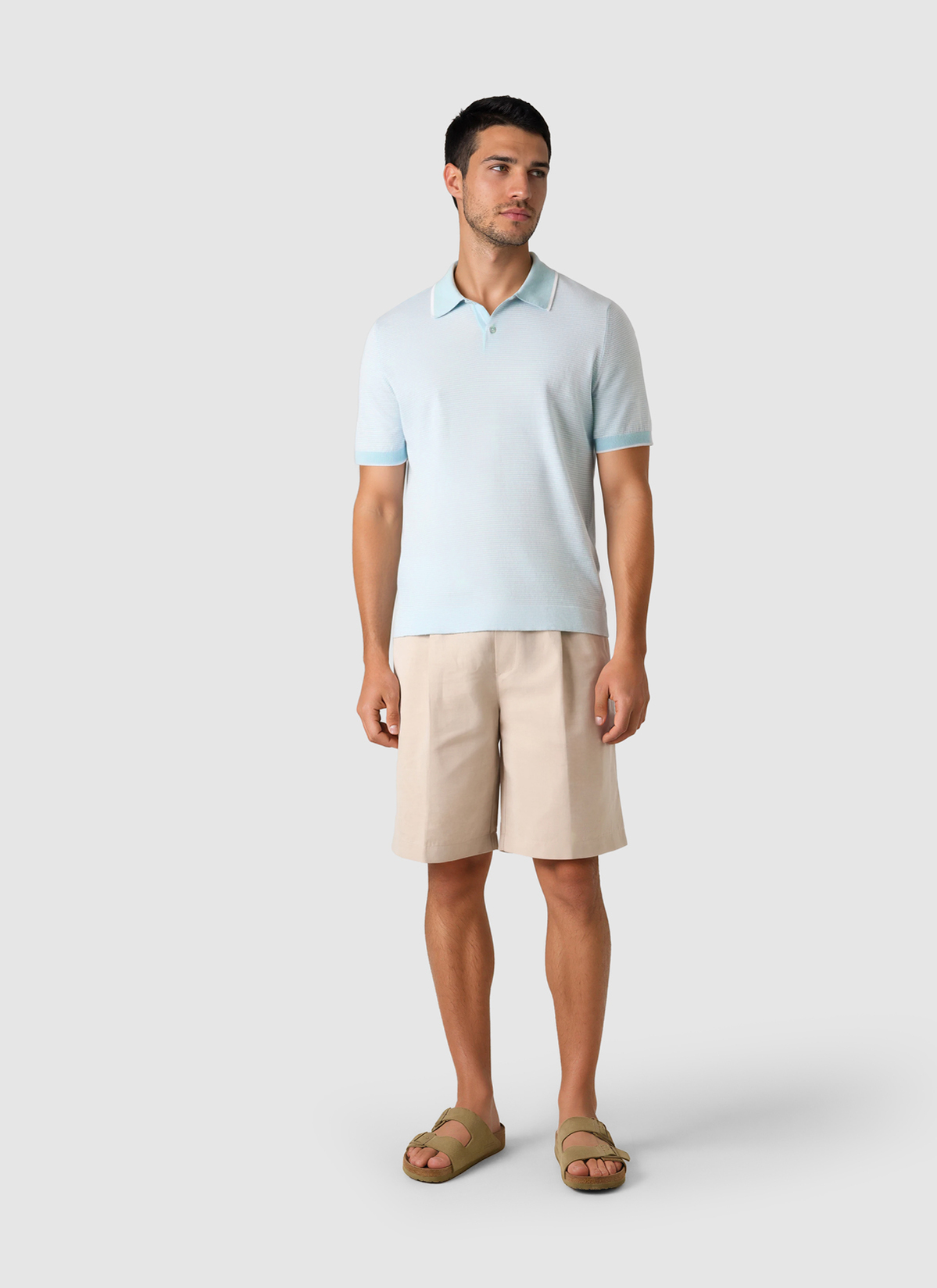 Pullover Polo 1/2 Arm, Bright Aqua Detailansicht 2