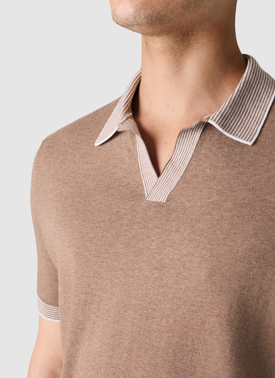 Pullover Polo 1/2 Arm Frappuccino Frontansicht