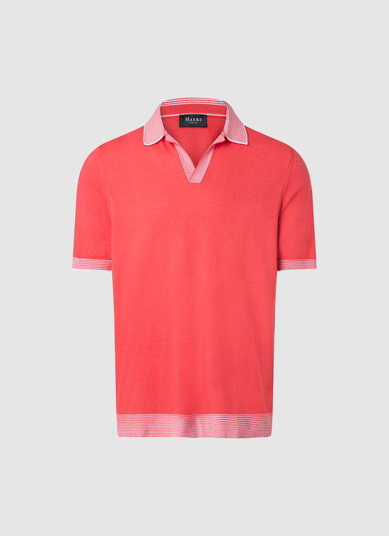 Pullover Polo 1/2 Arm Shiny Flamingo Frontansicht