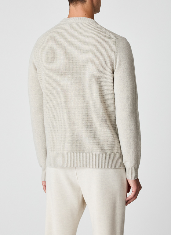 Pullover Rundhals 1/1 Arm Mascarpone Cream Frontansicht