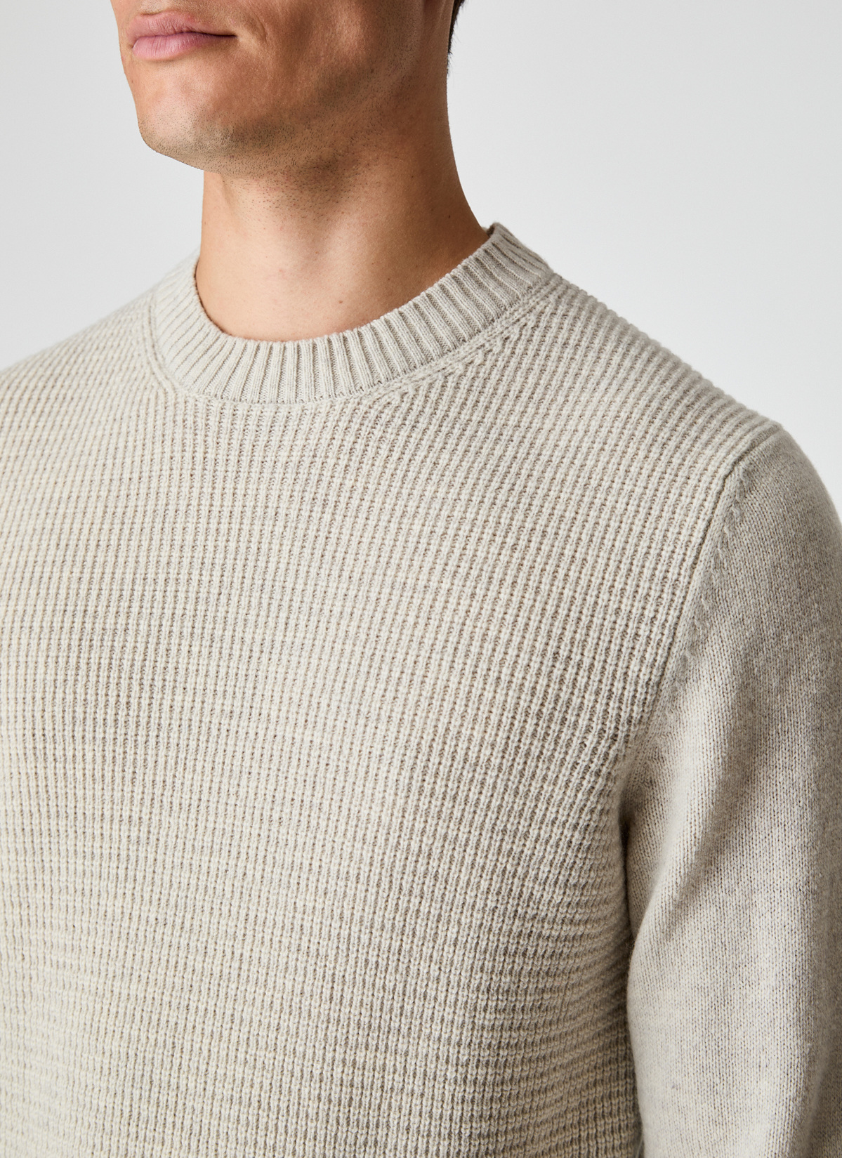Pullover Rundhals 1/1 Arm, Mascarpone Cream Detailansicht 2
