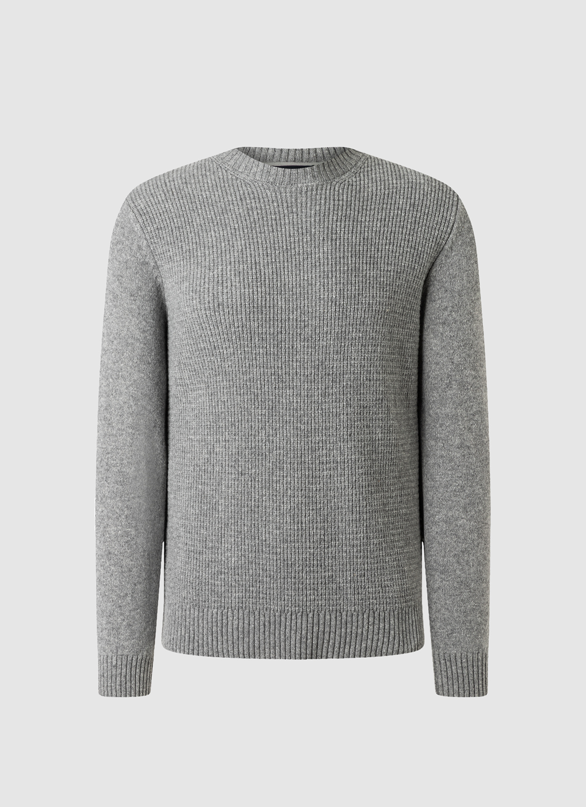 Pullover Rundhals 1/1 Arm, Mercury Grey Frontansicht