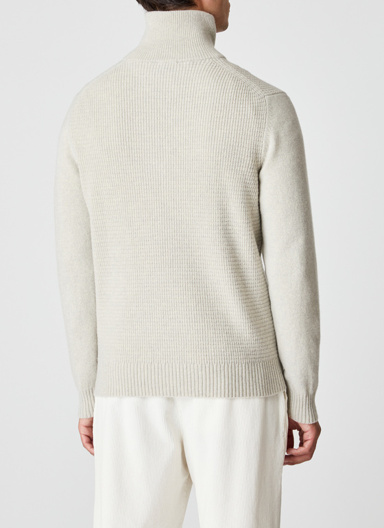 Pullover Troyer 1/1 Arm Mascarpone Cream Frontansicht