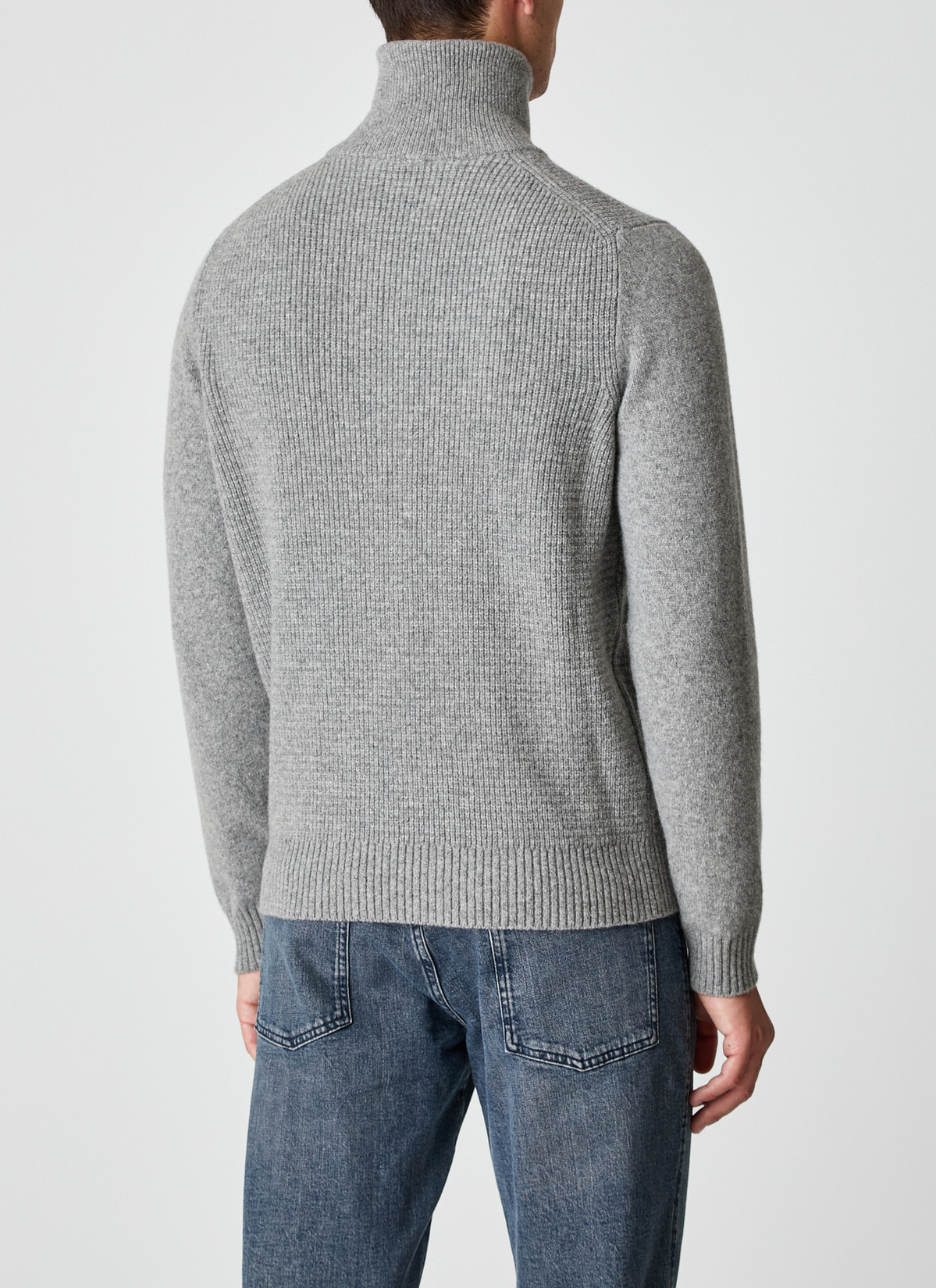 Pullover Troyer 1/1 Arm, Mercury Grey Rückansicht