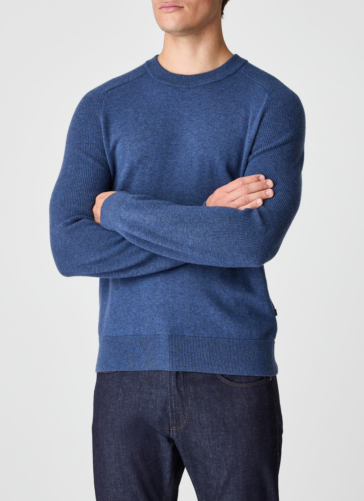 Pullover Rundhals 1/1 Arm, Deep Sea Frontansicht