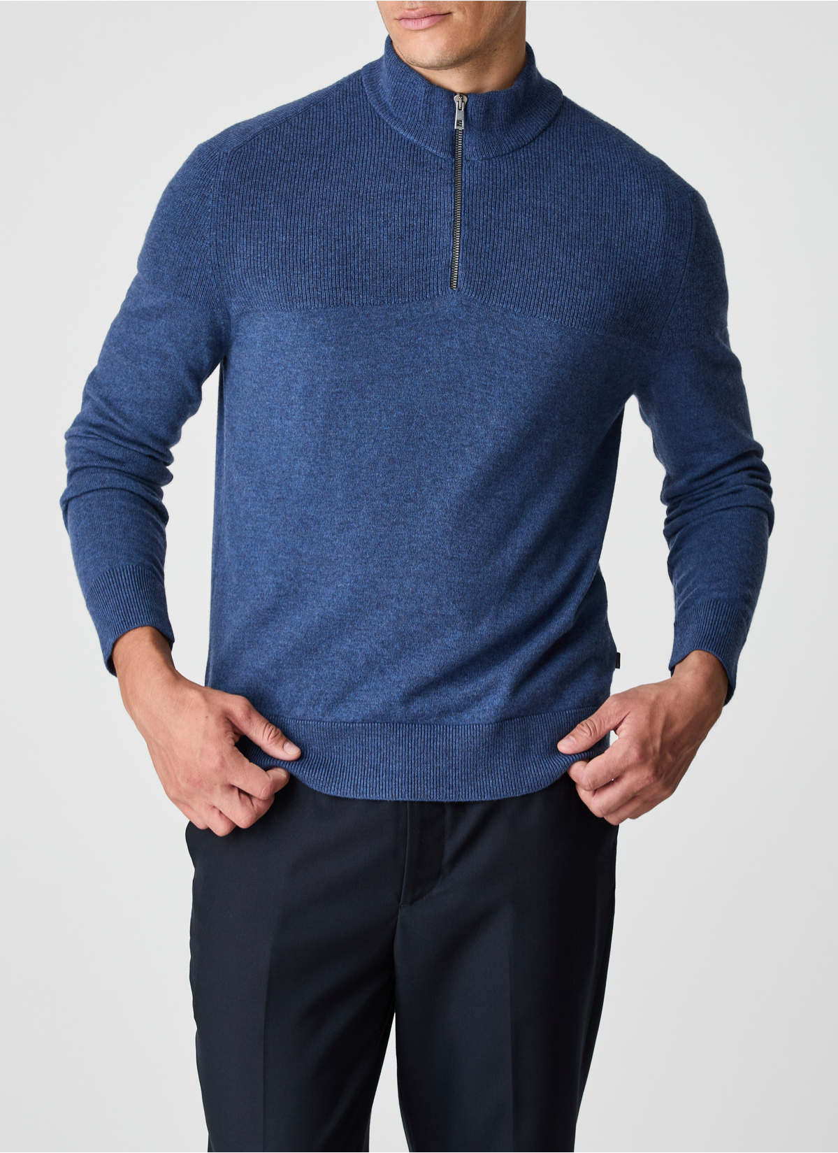 Pullover Troyer 1/1 Arm, Deep Sea Frontansicht