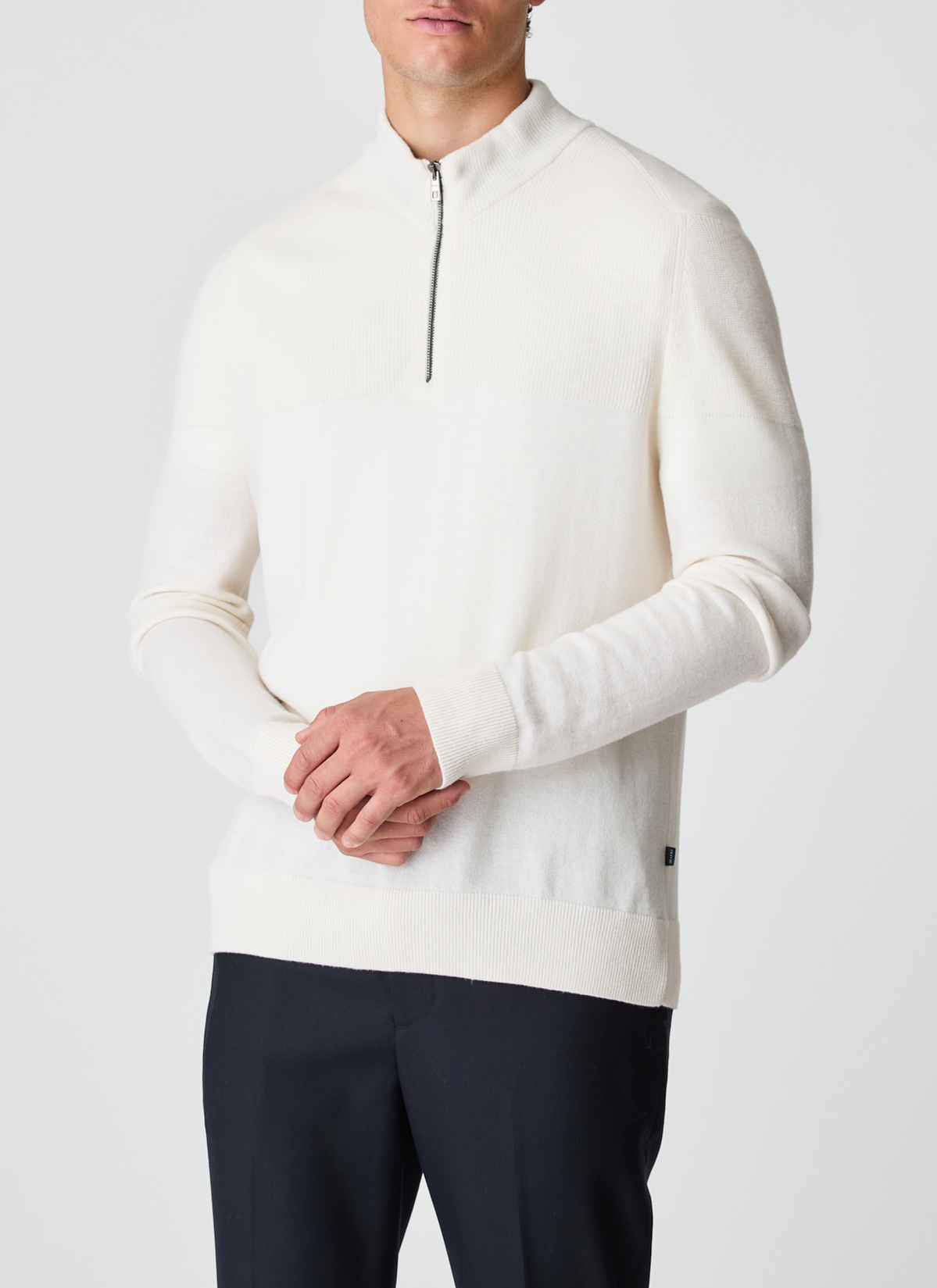 Pullover Troyer 1/1 Arm, Off White Frontansicht