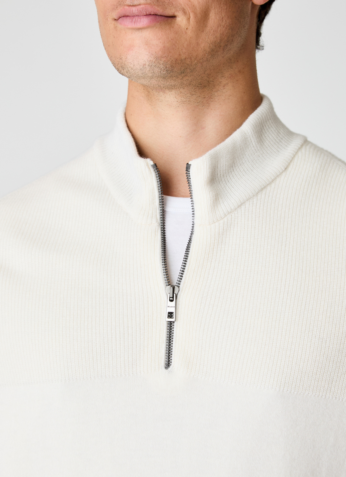 Pullover Troyer 1/1 Arm, Off White Detailansicht 2