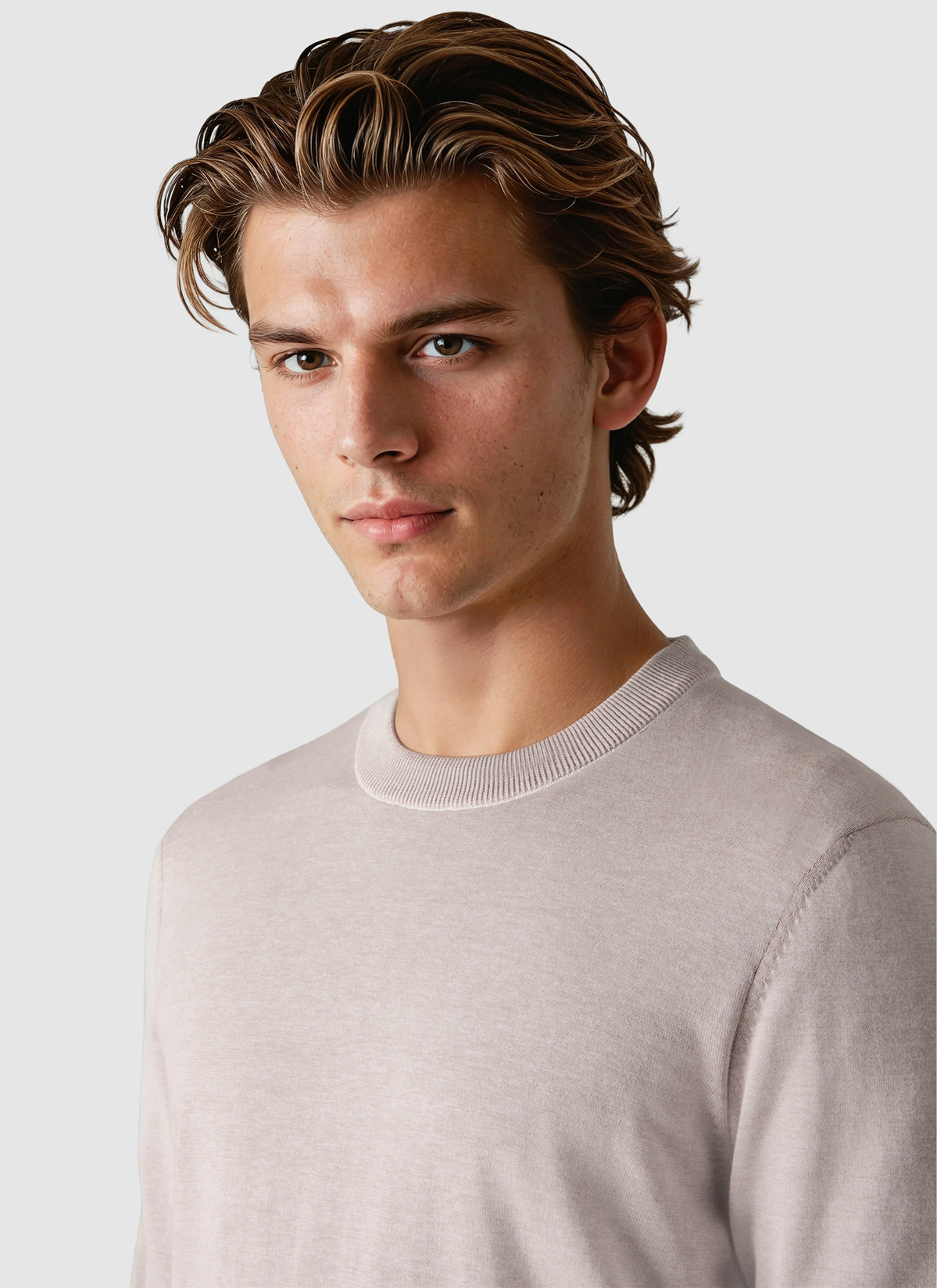 Pullover Rundhals 1/1 Arm, Frappuccino Detailansicht 1