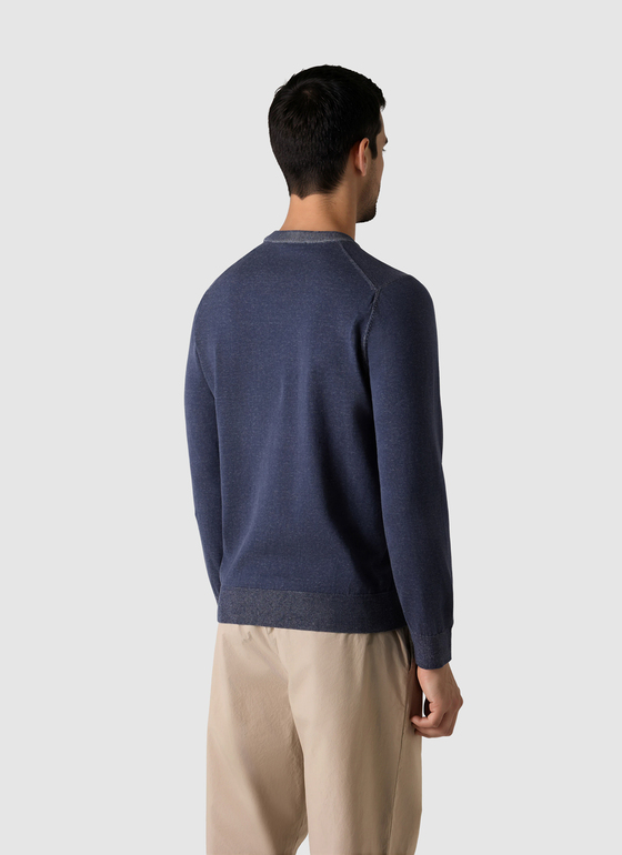 Pullover Rundhals 1/1 Arm Dawn Blue Frontansicht