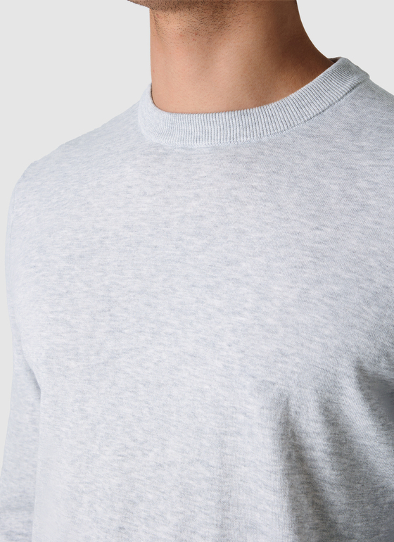 Pullover Rundhals 1/1 Arm Clear Silver Frontansicht