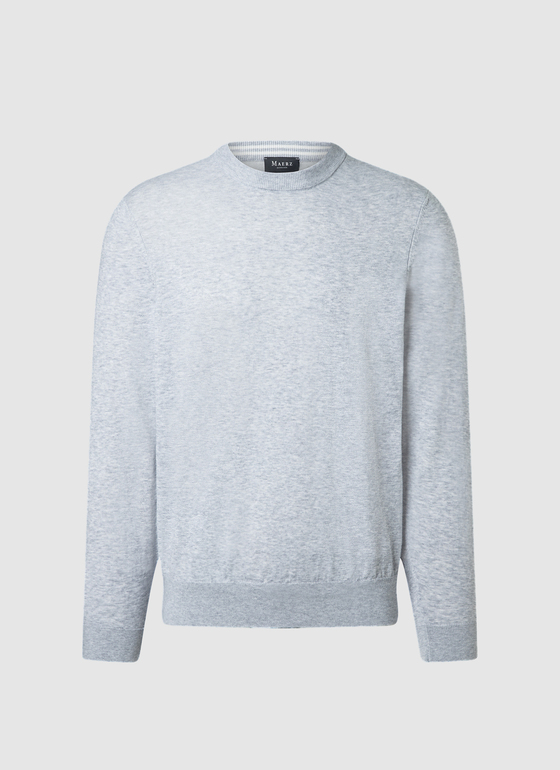 Pullover Rundhals 1/1 Arm Clear Silver Frontansicht