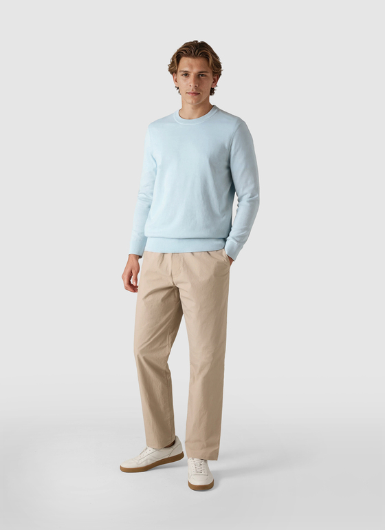 Pullover Rundhals 1/1 Arm Bright Aqua Frontansicht