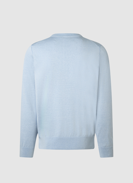 Pullover Rundhals 1/1 Arm Blue Sky Frontansicht