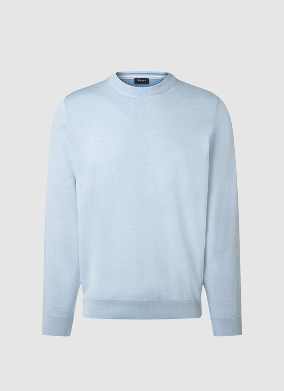 Pullover Rundhals 1/1 Arm Blue Sky Frontansicht