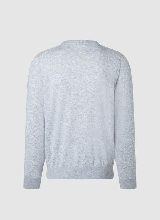 Pullover Rundhals 1/1 Arm Clear Silver Frontansicht