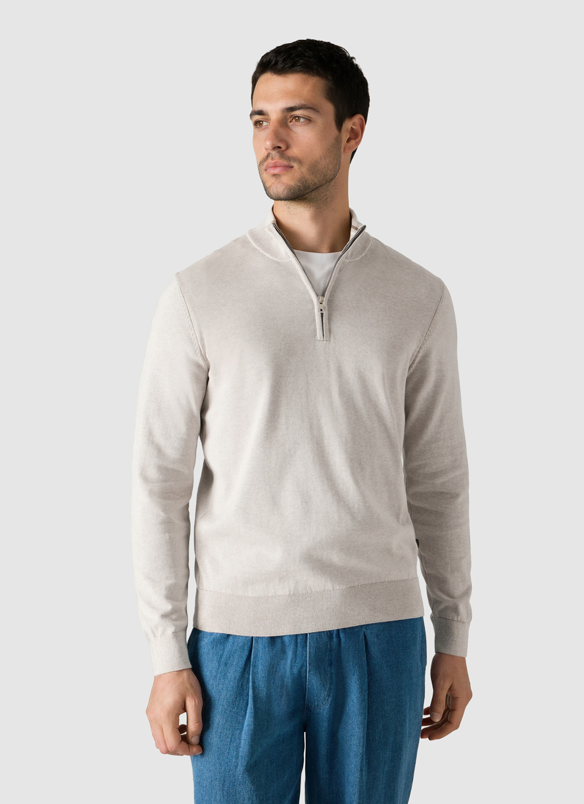 Pullover Troyer 1/1 Arm, Frappuccino Frontansicht