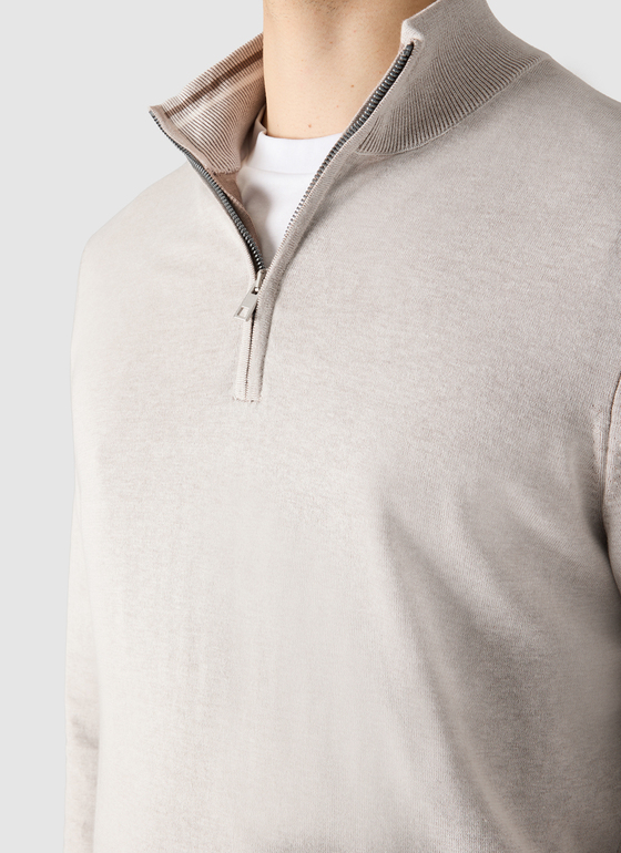 Pullover Troyer 1/1 Arm Frappuccino Frontansicht