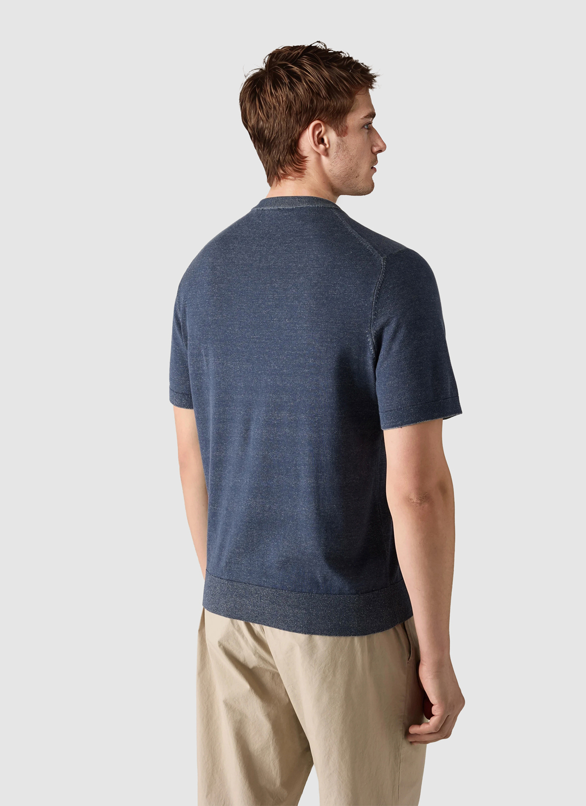 Pullover Rundhals 1/2 Arm, Dawn Blue Rückansicht