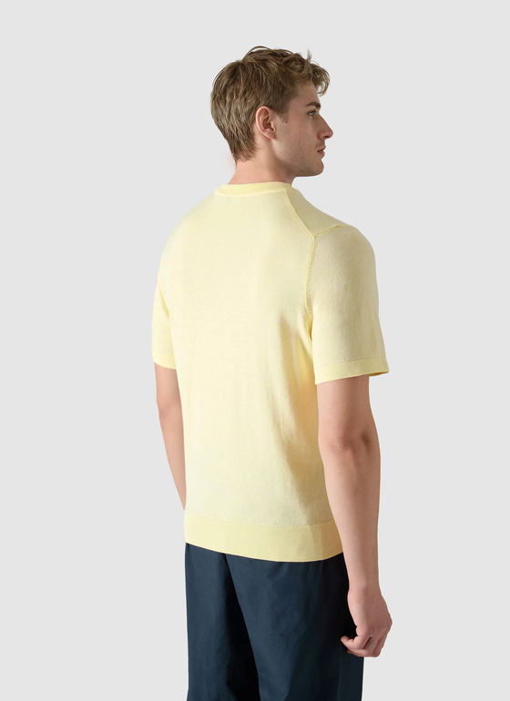 Pullover Rundhals 1/2 Arm Light Yellow Frontansicht