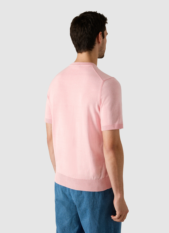 Pullover Rundhals 1/2 Arm Shiny Flamingo Frontansicht