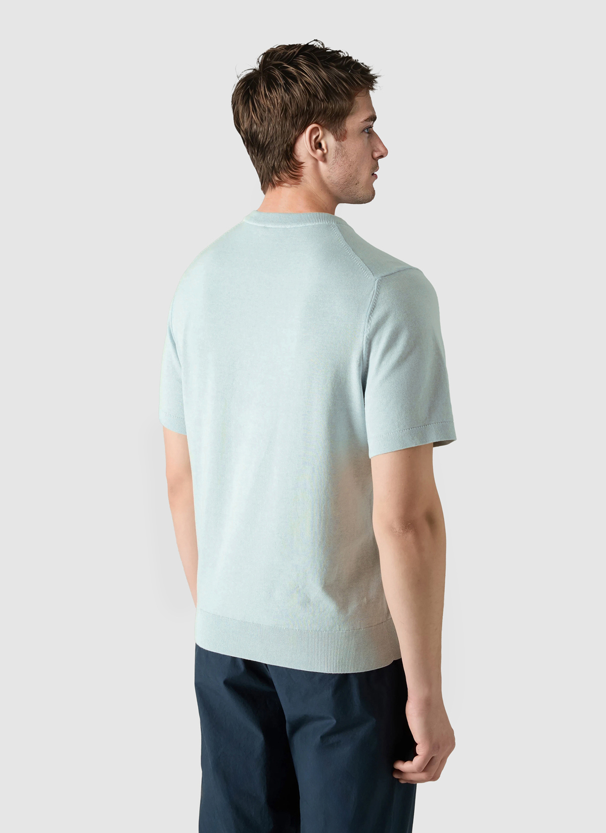 Pullover Rundhals 1/2 Arm, Bright Aqua Rückansicht