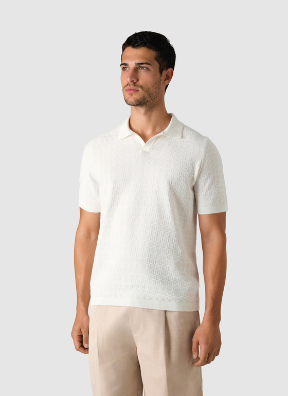 Poloshirt Off White Frontansicht