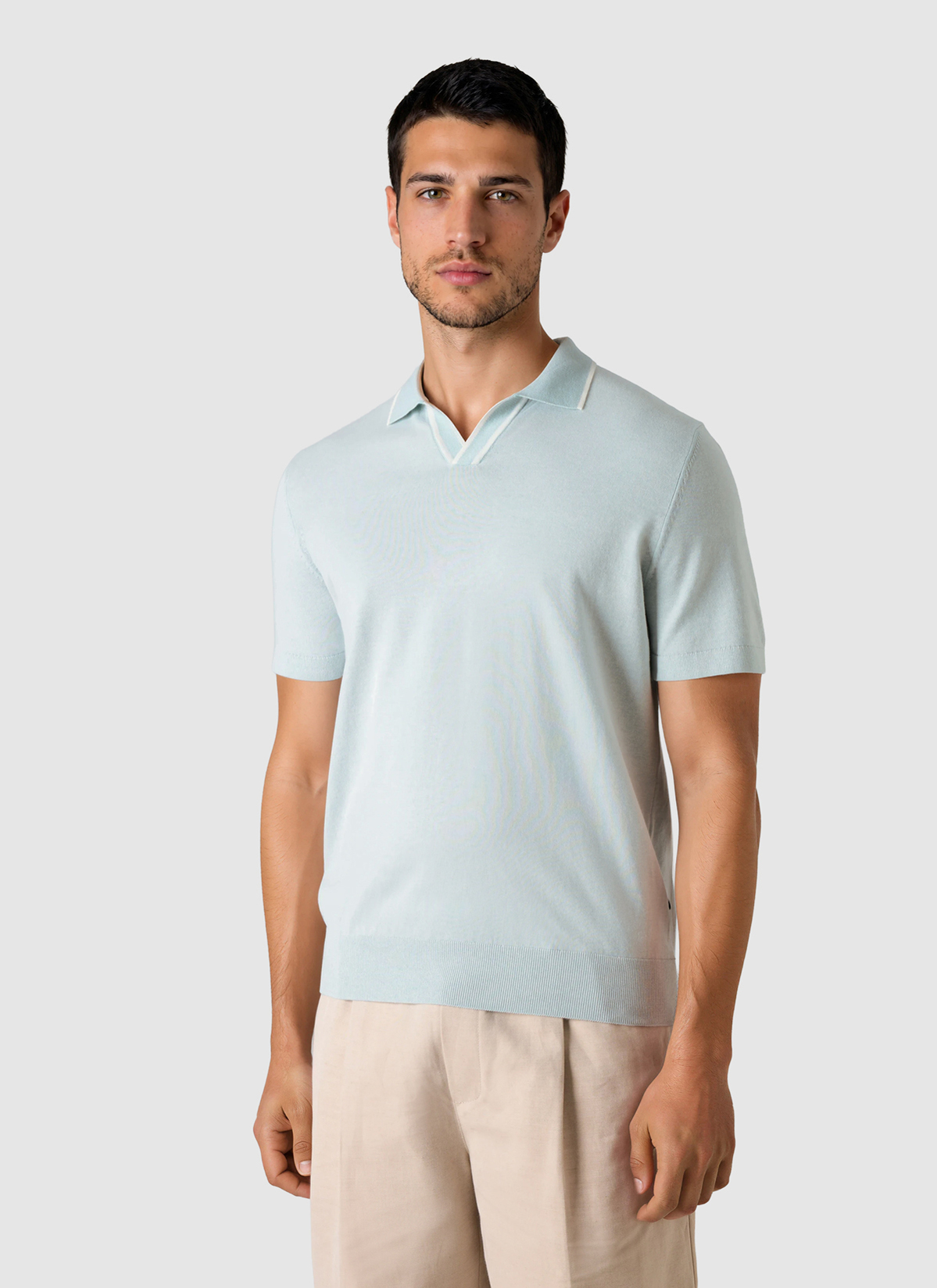 Poloshirt, Bright Aqua Frontansicht