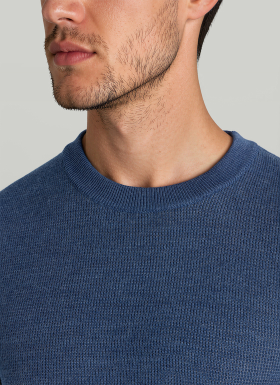 Pullover Rundhals 1/1 Arm Nimes Blue Frontansicht