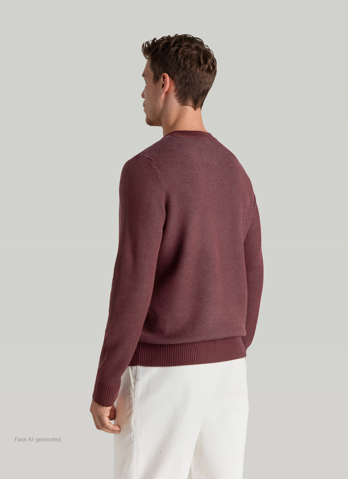 Pullover Rundhals 1/1 Arm, Mellow Cherry Rückansicht