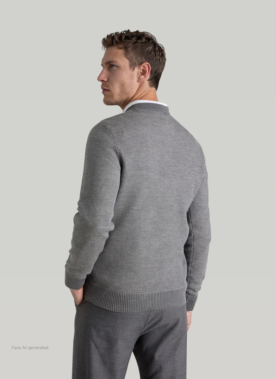 Pullover Rundhals 1/1 Arm Shark Skin Frontansicht