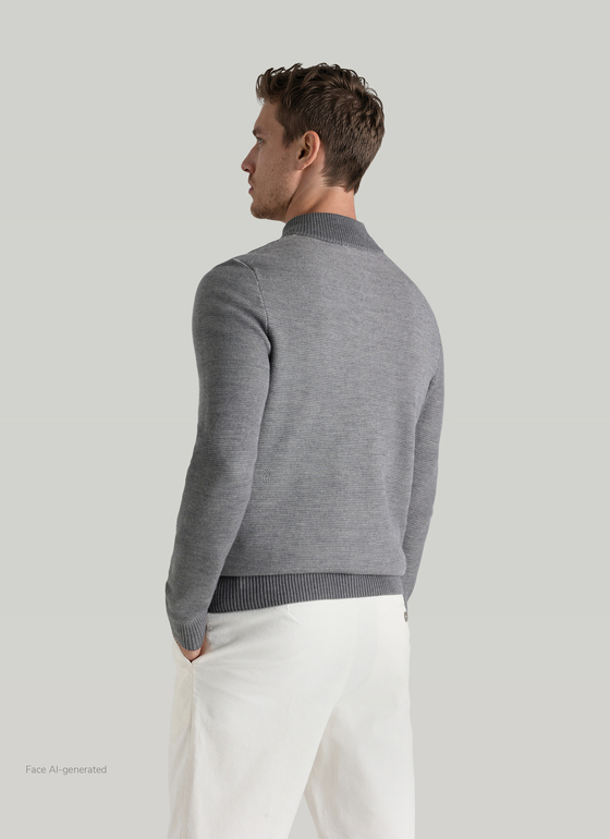 Pullover Troyer 1/1 Arm Shark Skin Frontansicht