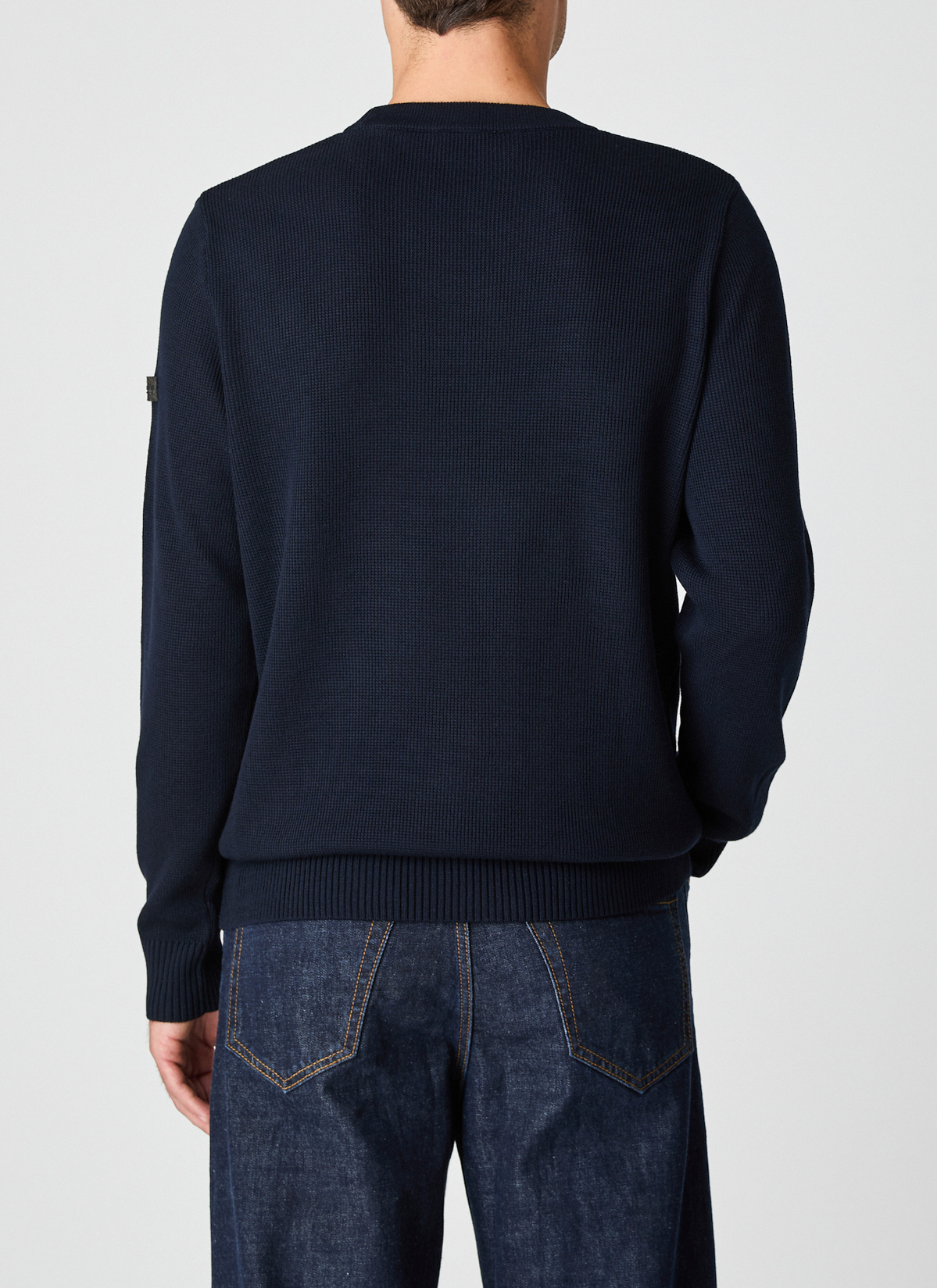Pullover Rundhals 1/1 Arm, Navy Rückansicht