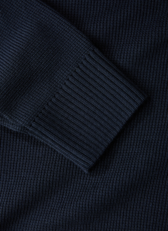 Pullover Rundhals 1/1 Arm Navy Frontansicht