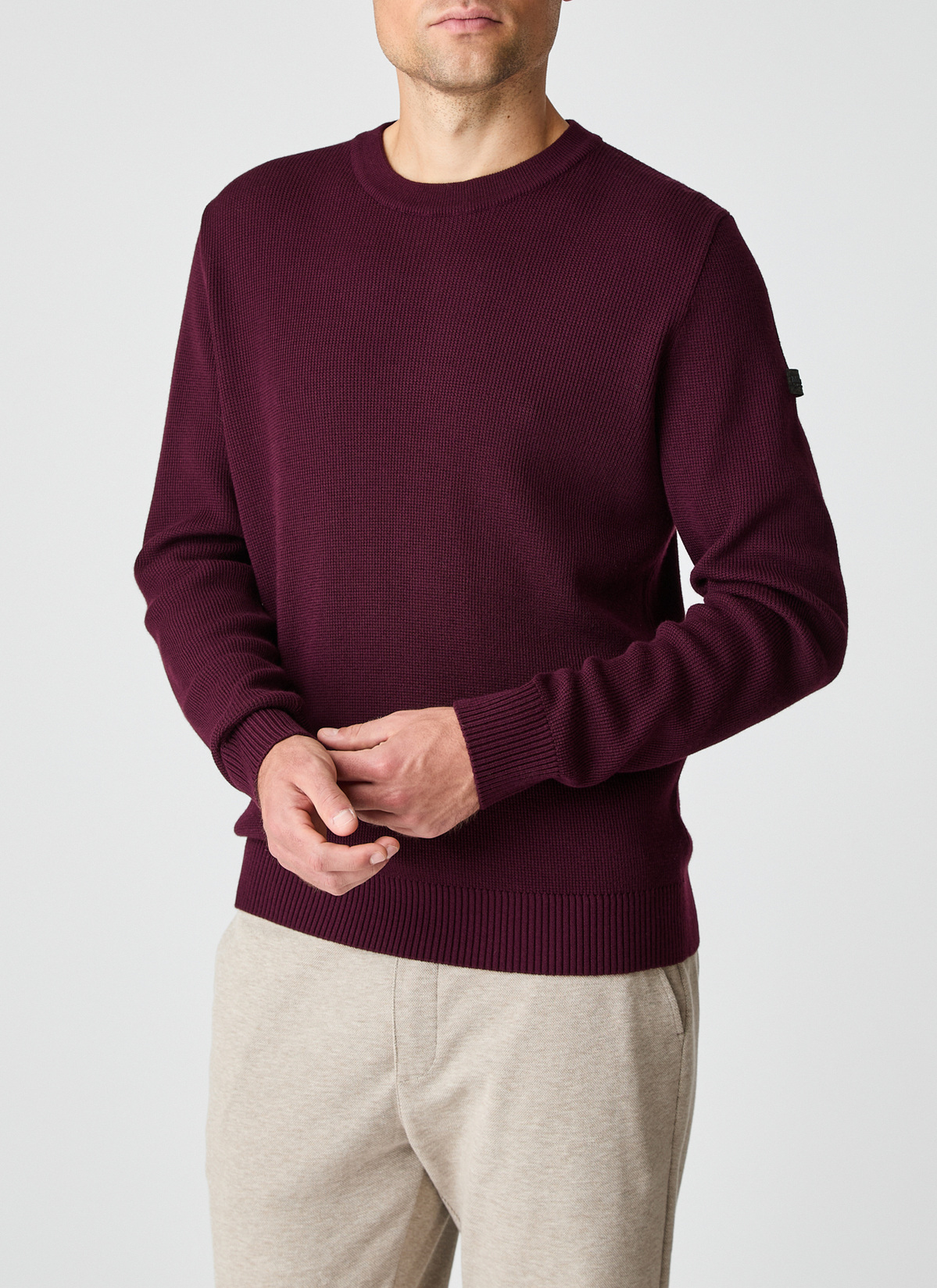 Pullover Rundhals 1/1 Arm, Barolo Wine Detailansicht 2
