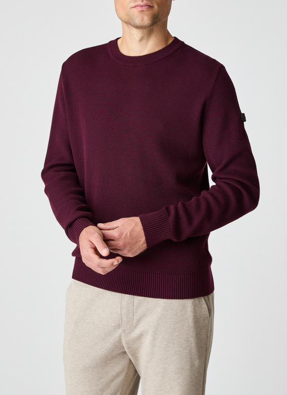 Pullover Rundhals 1/1 Arm Barolo Wine Frontansicht