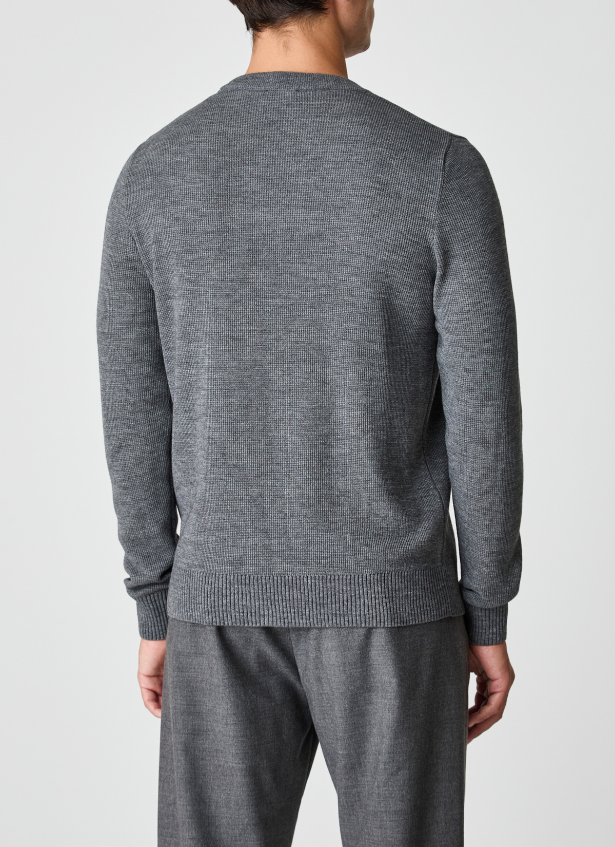 Pullover Rundhals 1/1 Arm, Smoky Grey Rückansicht