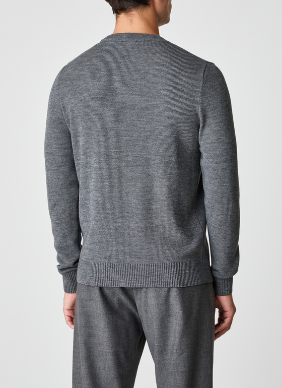 Pullover Rundhals 1/1 Arm Smoky Grey Frontansicht