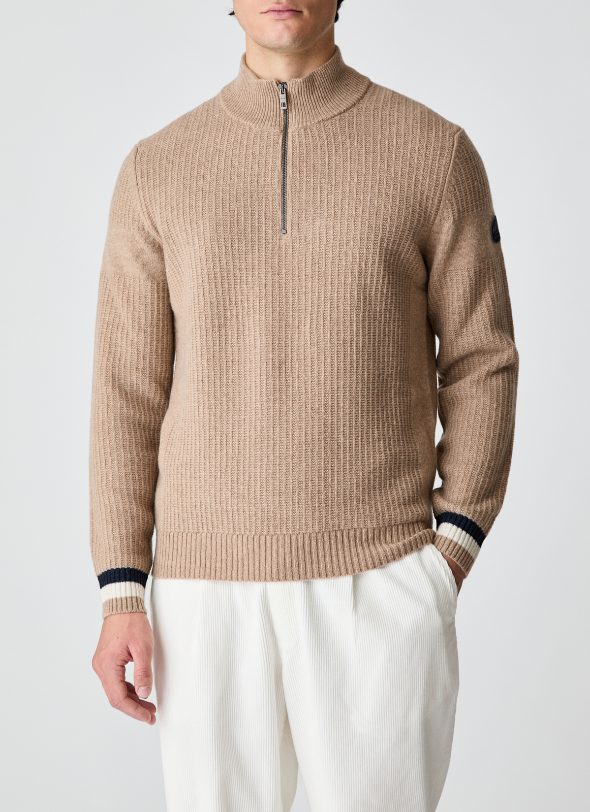 Pullover Troyer 1/1 Arm, Hazelnut Frontansicht