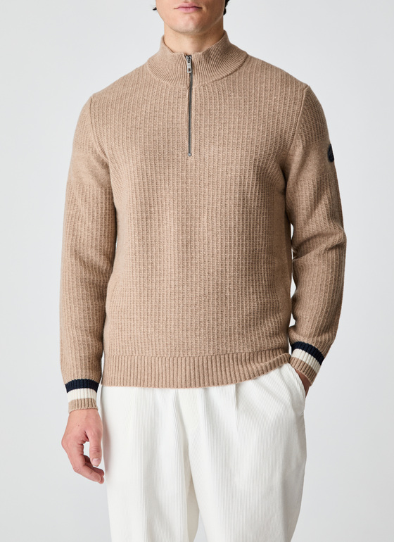 Pullover Troyer 1/1 Arm Hazelnut Frontansicht