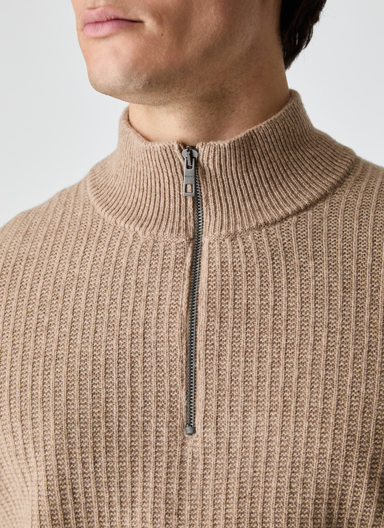 Pullover Troyer 1/1 Arm Hazelnut Frontansicht