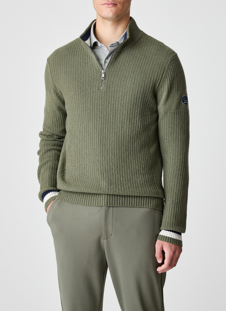 TroyerpulloverDark Moss Frontansicht